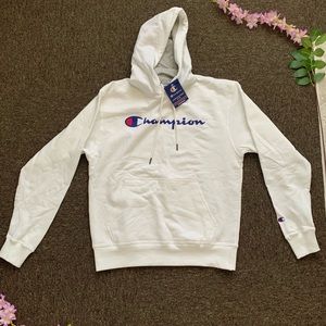 White Powerblend Champion Hoodie